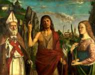 Saint Zeno, Saint John the Baptist and a Female Martyr